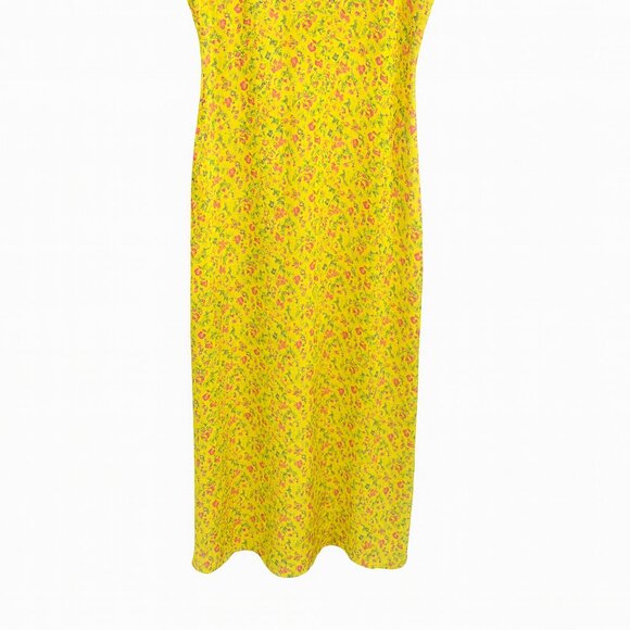 AFRM Yellow Floral Slip Dress V-Neck Adjustable Straps - Size M - Picture 5 of 5